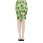 Strawberries Pattern Seamless Midi Wrap Pencil Skirt