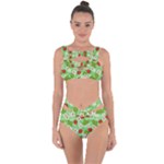 Strawberries Pattern Seamless Bandaged Up Bikini Set 