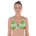 Strawberries Pattern Seamless Cross Back Sports Bra