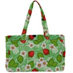 Strawberries Pattern Seamless Canvas Work Bag