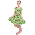 Strawberries Pattern Seamless Kids  Short Sleeve Dress