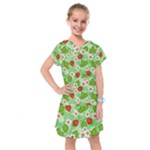 Strawberries Pattern Seamless Kids  Drop Waist Dress