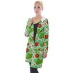 Strawberries Pattern Seamless Hooded Pocket Cardigan