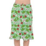 Strawberries Pattern Seamless Short Mermaid Skirt