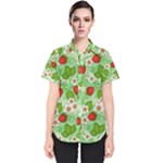 Strawberries Pattern Seamless Women s Short Sleeve Shirt