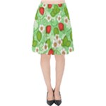 Strawberries Pattern Seamless Velvet High Waist Skirt