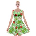 Strawberries Pattern Seamless Velvet Skater Dress