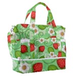 Strawberries Pattern Seamless Sports Shoulder Bag with Shoes Compartment