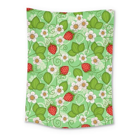 Strawberries Pattern Seamless Medium Tapestry from ArtsNow.com