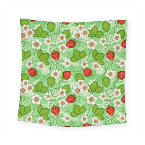 Strawberries Pattern Seamless Square Tapestry (Small) from ArtsNow.com