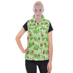 Strawberries Pattern Seamless Women s Button Up Vest