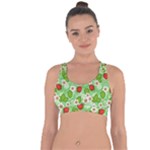 Strawberries Pattern Seamless Cross String Back Sports Bra