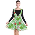 Strawberries Pattern Seamless Plunge Pinafore Dress