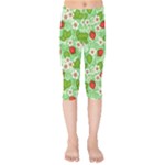 Strawberries Pattern Seamless Kids  Capri Leggings 