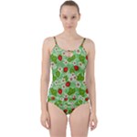 Strawberries Pattern Seamless Cut Out Top Tankini Set