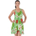 Strawberries Pattern Seamless Show Some Back Chiffon Dress