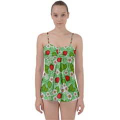 Strawberries Pattern Seamless Babydoll Tankini Top from ArtsNow.com