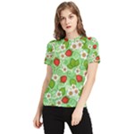 Strawberries Pattern Seamless Women s Short Sleeve Rash Guard