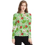 Strawberries Pattern Seamless Women s Long Sleeve Rash Guard