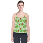 Strawberries Pattern Seamless Velvet Spaghetti Strap Top