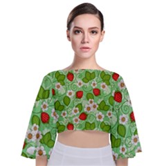 Tie Back Butterfly Sleeve Chiffon Top 