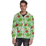 Strawberries Pattern Seamless Men s High Neck Windbreaker