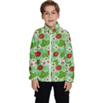 Strawberries Pattern Seamless Kids  High Neck Windbreaker