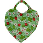 Strawberries Pattern Seamless Giant Heart Shaped Tote