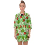 Strawberries Pattern Seamless Half Sleeve Chiffon Kimono