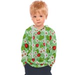 Strawberries Pattern Seamless Kids  Overhead Hoodie