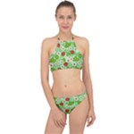 Strawberries Pattern Seamless Halter Bikini Set