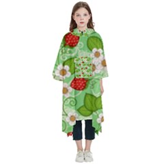 Strawberries Pattern Seamless Kids  Hooded Rain Ponchos from ArtsNow.com