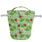 Strawberries Pattern Seamless Drawstring Bucket Bag