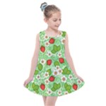 Strawberries Pattern Seamless Kids  Summer Dress