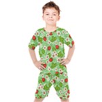 Strawberries Pattern Seamless Kids  T-Shirt and Shorts Set