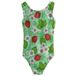 Strawberries Pattern Seamless Kids  Cut-Out Back One Piece Swimsuit