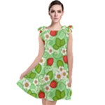 Strawberries Pattern Seamless Tie Up Tunic Dress