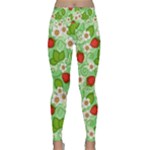 Strawberries Pattern Seamless Lightweight Velour Classic Yoga Leggings