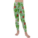 Strawberries Pattern Seamless Kids  Lightweight Velour Leggings