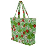 Strawberries Pattern Seamless Zip Up Canvas Bag