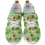 Strawberries Pattern Seamless Women s Velcro Strap Shoes