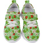 Strawberries Pattern Seamless Kids  Velcro Strap Shoes