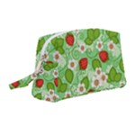 Strawberries Pattern Seamless Wristlet Pouch Bag (Medium)