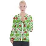 Strawberries Pattern Seamless Casual Zip Up Jacket