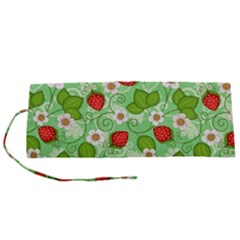 Strawberries Pattern Seamless Roll Up Canvas Pencil Holder (S) from ArtsNow.com