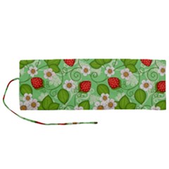 Strawberries Pattern Seamless Roll Up Canvas Pencil Holder (M) from ArtsNow.com