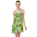 Strawberries Pattern Seamless Summer Time Chiffon Dress