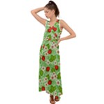 Strawberries Pattern Seamless V-Neck Chiffon Maxi Dress