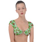 Strawberries Pattern Seamless Cap Sleeve Ring Bikini Top