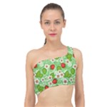 Strawberries Pattern Seamless Spliced Up Bikini Top 